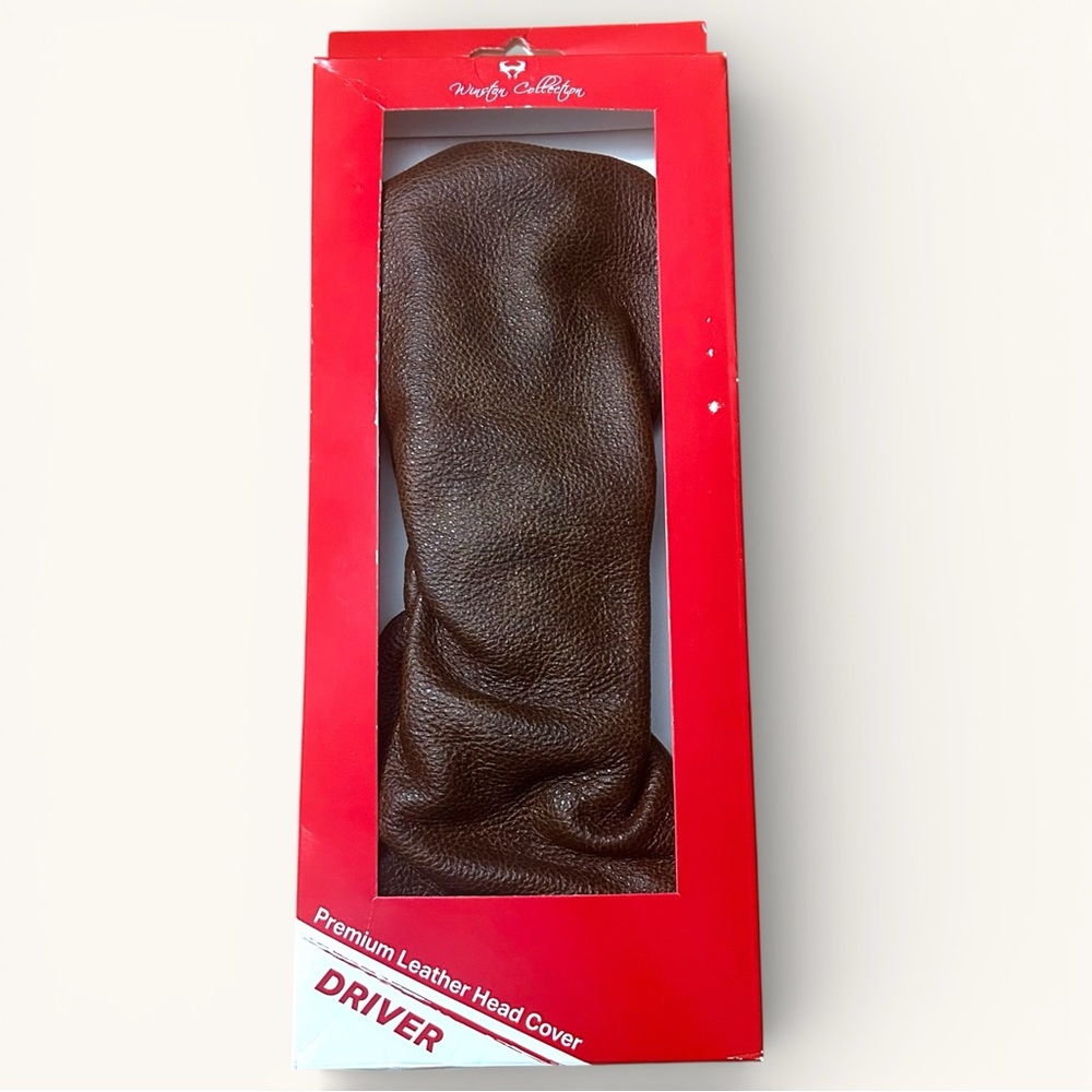 Winston Collection Brown Premium Leather Driver Golf Club Headcover Made USA NIB